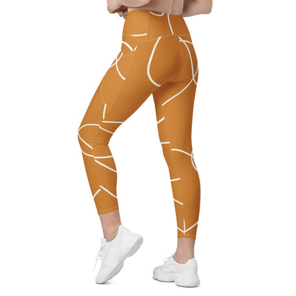 One Line Gold Leggings With Pockets - Trump Tees