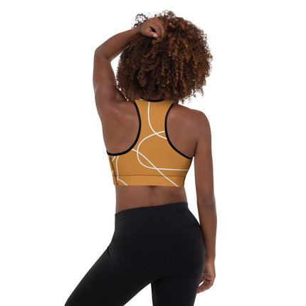 One Line Gold Padded Sports Bra - Trump Tees