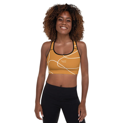 One Line Gold Padded Sports Bra - Trump Tees