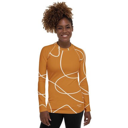 One Line Gold Women's Rash Guard - Trump Tees