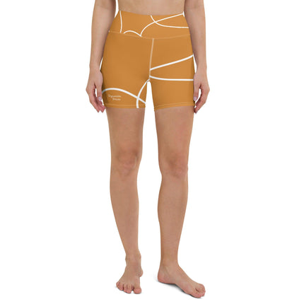 One Line Gold Women's Yoga Shorts - Trump Tees