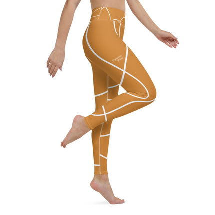 One Line Gold Yoga Leggings - Trump Tees