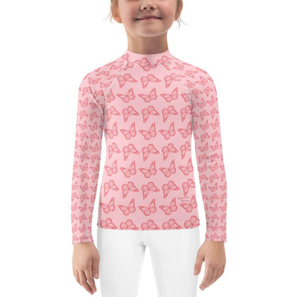 Pink Butterfly Kids Rash Guard - Trump Tees