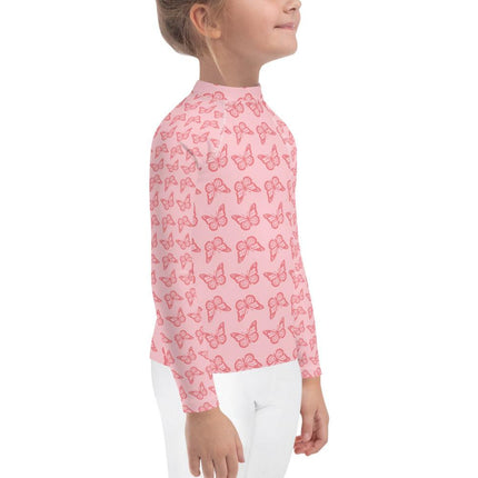 Pink Butterfly Kids Rash Guard - Trump Tees