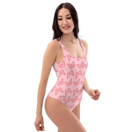 Pink Butterfly Women's One - Piece Swimsuit - Trump Tees