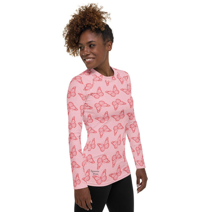 Pink Butterfly Women's Rash Guard - Trump Tees