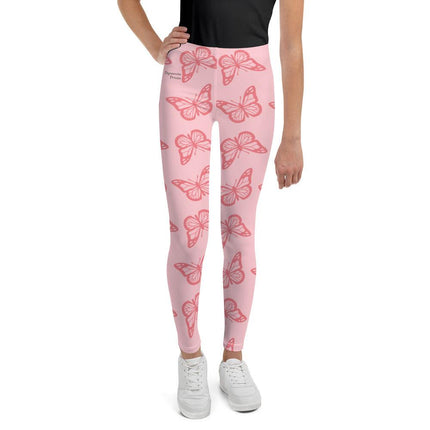 Pink Butterfly Youth Leggings - Trump Tees