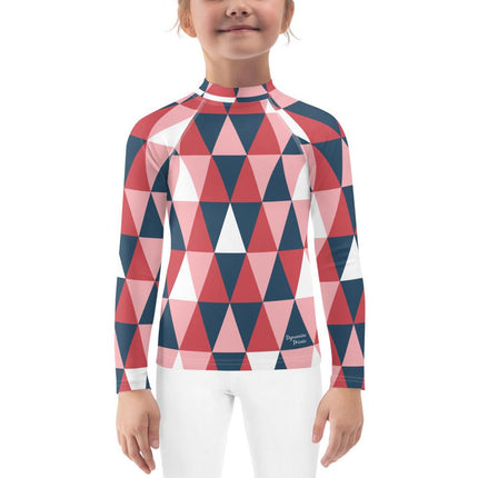 Pink Geometric Kids Rash Guard - Trump Tees