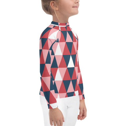 Pink Geometric Kids Rash Guard - Trump Tees