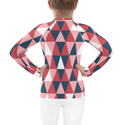 Pink Geometric Kids Rash Guard - Trump Tees