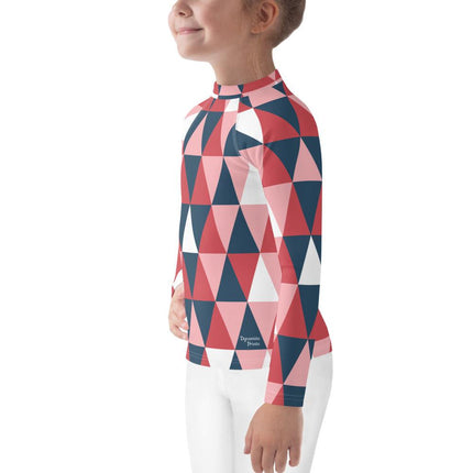 Pink Geometric Kids Rash Guard - Trump Tees