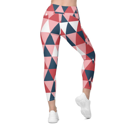 Pink Geometric Leggings With Pockets - Trump Tees