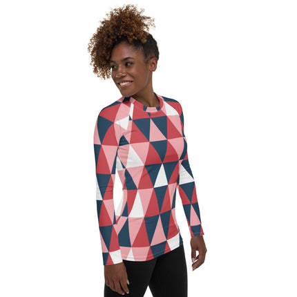 Pink Geometric Women's Rash Guard - Trump Tees