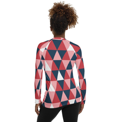 Pink Geometric Women's Rash Guard - Trump Tees