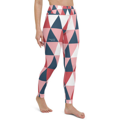 Pink Geometric Yoga Leggings - Trump Tees