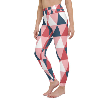 Pink Geometric Yoga Leggings - Trump Tees