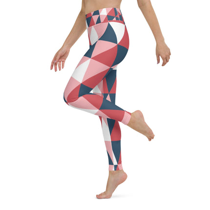 Pink Geometric Yoga Leggings - Trump Tees