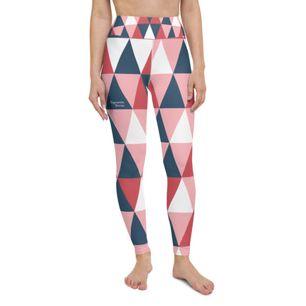 Pink Geometric Yoga Leggings - Trump Tees