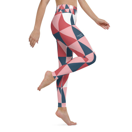 Pink Geometric Yoga Leggings - Trump Tees