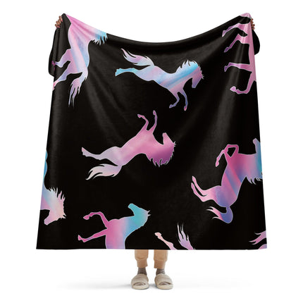 Pink Horse Sherpa Blanket - Trump Tees