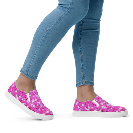 Pink Lights Women’s slip - on canvas shoes - Trump Tees