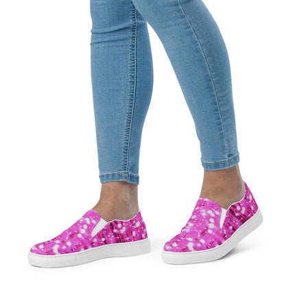 Pink Lights Women’s slip - on canvas shoes - Trump Tees