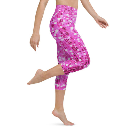 Pink Lights Yoga Capri Leggings - Trump Tees