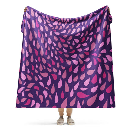 Purple Raindrops Sherpa Blanket - Trump Tees