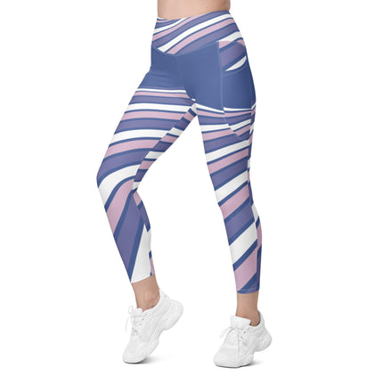 Purple Swirl Leggings With Pockets - Trump Tees