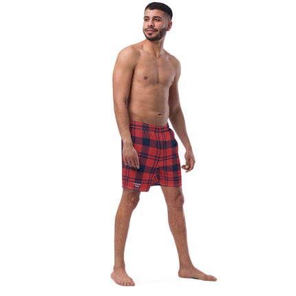 Red & Blue Plaid Men's Boardshorts - Trump Tees