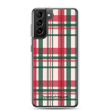 Red & Green Plaid Clear Case for Samsung® - Trump Tees