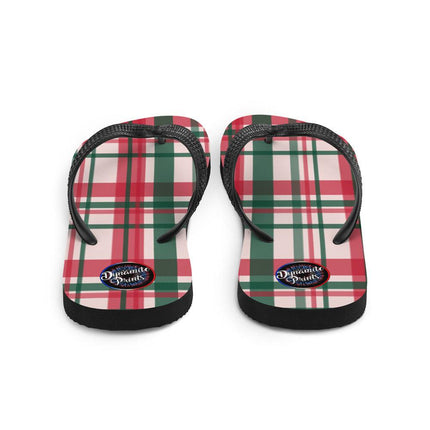 Red & Green Plaid Flip - Flops - Trump Tees