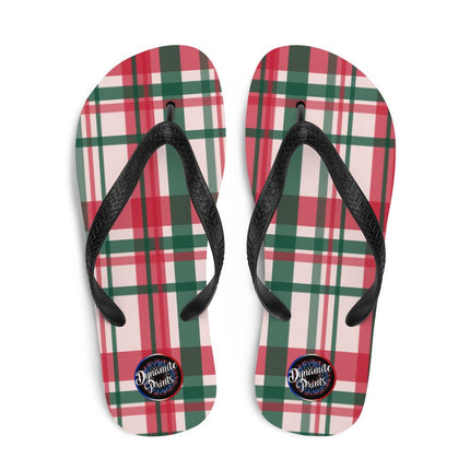 Red & Green Plaid Flip - Flops - Trump Tees