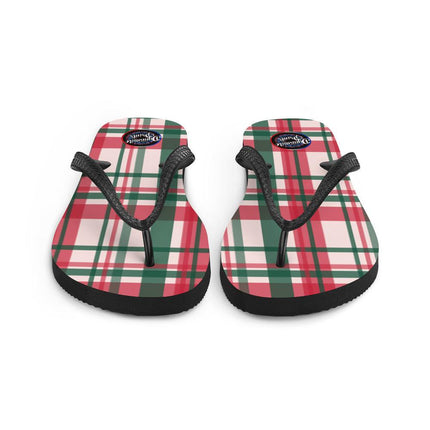 Red & Green Plaid Flip - Flops - Trump Tees