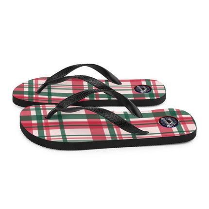 Red & Green Plaid Flip - Flops - Trump Tees