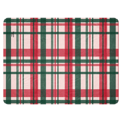 Red & Green Plaid Sherpa Blanket - Trump Tees