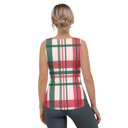 Red & Green Plaid Tank Top - Trump Tees