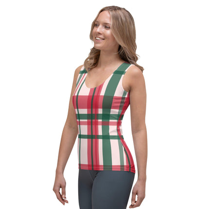 Red & Green Plaid Tank Top - Trump Tees