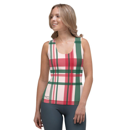 Red & Green Plaid Tank Top - Trump Tees