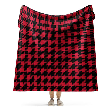 Red Plaid Sherpa Blanket - Trump Tees