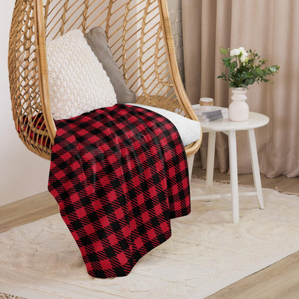 Red Plaid Sherpa Blanket - Trump Tees