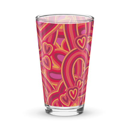 Hearts & Hearts Shaker Pint Glass