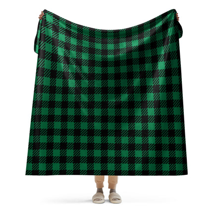 Green Plaid Sherpa Blanket
