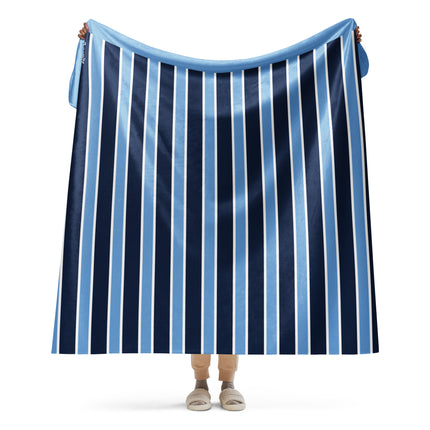 Blue Bars Sherpa Blanket