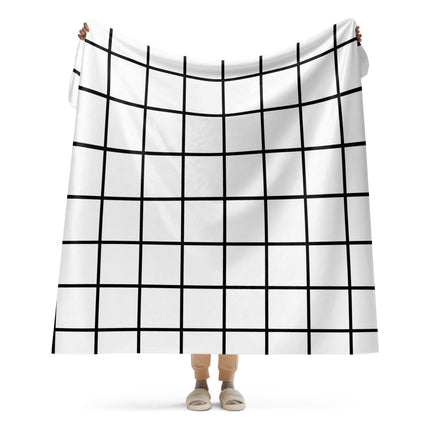 White Geometric Sherpa Blanket