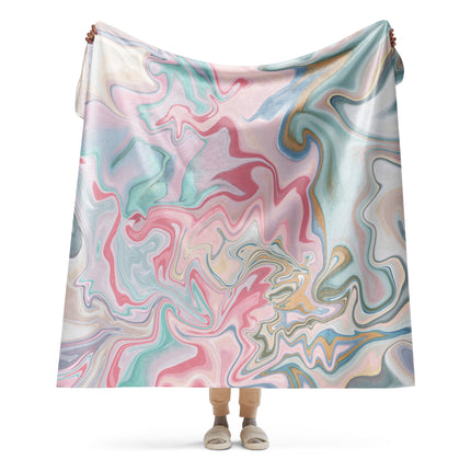 Marbled Pink Sherpa Blanket
