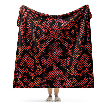 Red Snake Sherpa Blanket