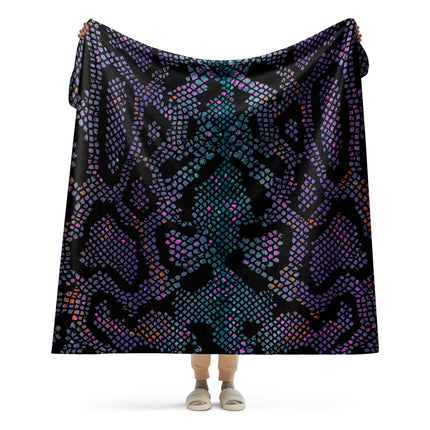 Purple Snake Sherpa Blanket
