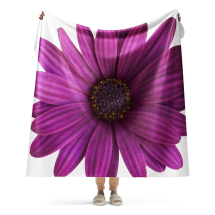 Daisy Purple Sherpa Blanket