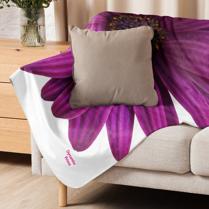 Daisy Purple Sherpa Blanket